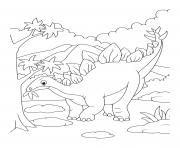 Printable dinosaur stegosaurus eating leaves coloring pages