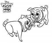Printable Puppy Dog Pals Dogs Playing coloring pages