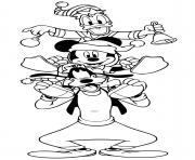Printable Mickey Donald Goofy tower coloring pages