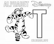 Printable T for Tigger coloring pages