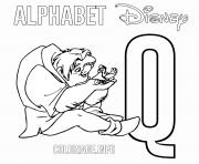 Printable Q for Quasimodo coloring pages