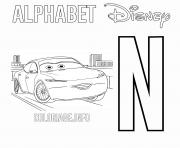 Printable N for Natalie Certain from Cars coloring pages
