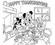 Printable happy thanksgiving with disney family coloring pages