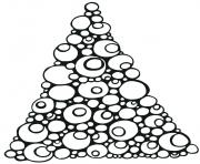 Printable Printable Christmas tree made of circles coloring pages
