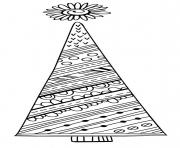Tall Christmas tree with decorative patterns