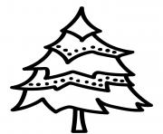 Printable Simple to color Christmas tree coloring pages
