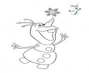 Printable Olaf and a snowflake coloring pages