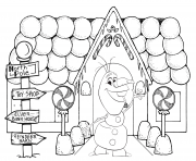 Printable Gingerbread House Olaf Frozen coloring pages