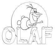 Printable Olaf fly Logo with Snow coloring pages
