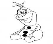 Printable olaf is sitting coloring pages
