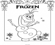 Printable olaf with disney frozen logo coloring pages