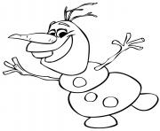 Printable Olaf funny dance coloring pages