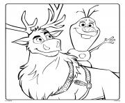Printable Olaf and Sven from Disney Frozen 2 coloring pages