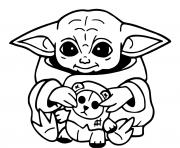 Printable baby yoda mandalorian Jedi temple coloring pages