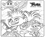 Printable Trolls World Tours coloring pages