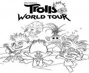 Printable DreamWorks Trolls World Tour coloring pages