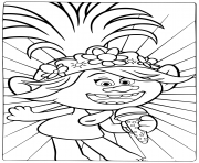 Printable Trolls World Tour singing music coloring pages