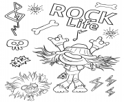 Printable Hard Rock Trolls coloring pages