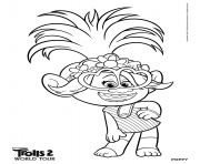 Printable Trolls 2 Queen Poppy coloring pages