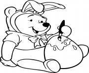 Printable winnie the pooh painting easter egg coloring pages