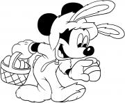Printable mickey mouse bunny easter coloring pages