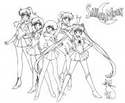 Printable Sailor Moon Girls coloring pages