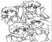Printable Sailor Moon Friends girlpower coloring pages
