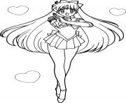 Printable sailor moon love heart coloring pages