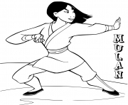 Printable mulan training for the war against the huns coloring pages