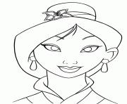 Printable face of princess mulan coloring pages