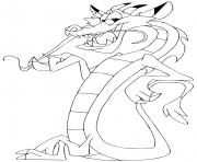 Printable mushu the little dragon coloring pages
