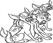 Printable Three Hyenas coloring pages