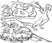 Printable Timon is Angry with Pumbaa coloring pages