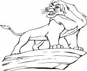 Printable Simba on the Rock coloring pages
