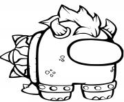 Printable among us bowser coloring pages