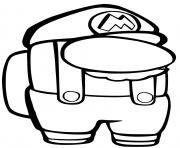 Printable among us mario coloring pages
