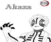 Printable Akaza from the anime demon slayer coloring pages
