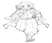 Printable Tanjiro running to school demon slayer coloring pages