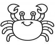Printable easy crab kindergarten coloring pages