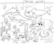 Printable sea animals for kids coloring pages