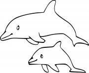 Printable Dolphin and Her Calf coloring pages