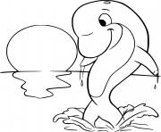 Printable Dolphin in the Sun coloring pages