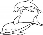 Printable A Big Dolphin and a Small Dolphin coloring pages