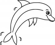 Printable Simple Dolphin Jumping coloring pages