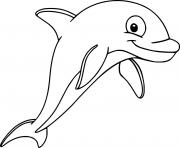 Printable Cartoon Simple Dolphin coloring pages