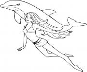 Printable Dolphin with a Beautiful Girl coloring pages