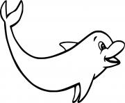 Printable Simple Cute Dolphin coloring pages