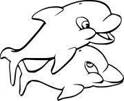 Printable Two Baby Dolphins coloring pages
