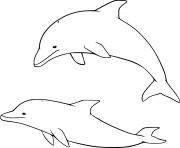 Printable Two Dolphins Swimming coloring pages