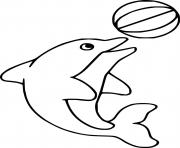 Printable Dolphin Playing Ball coloring pages
